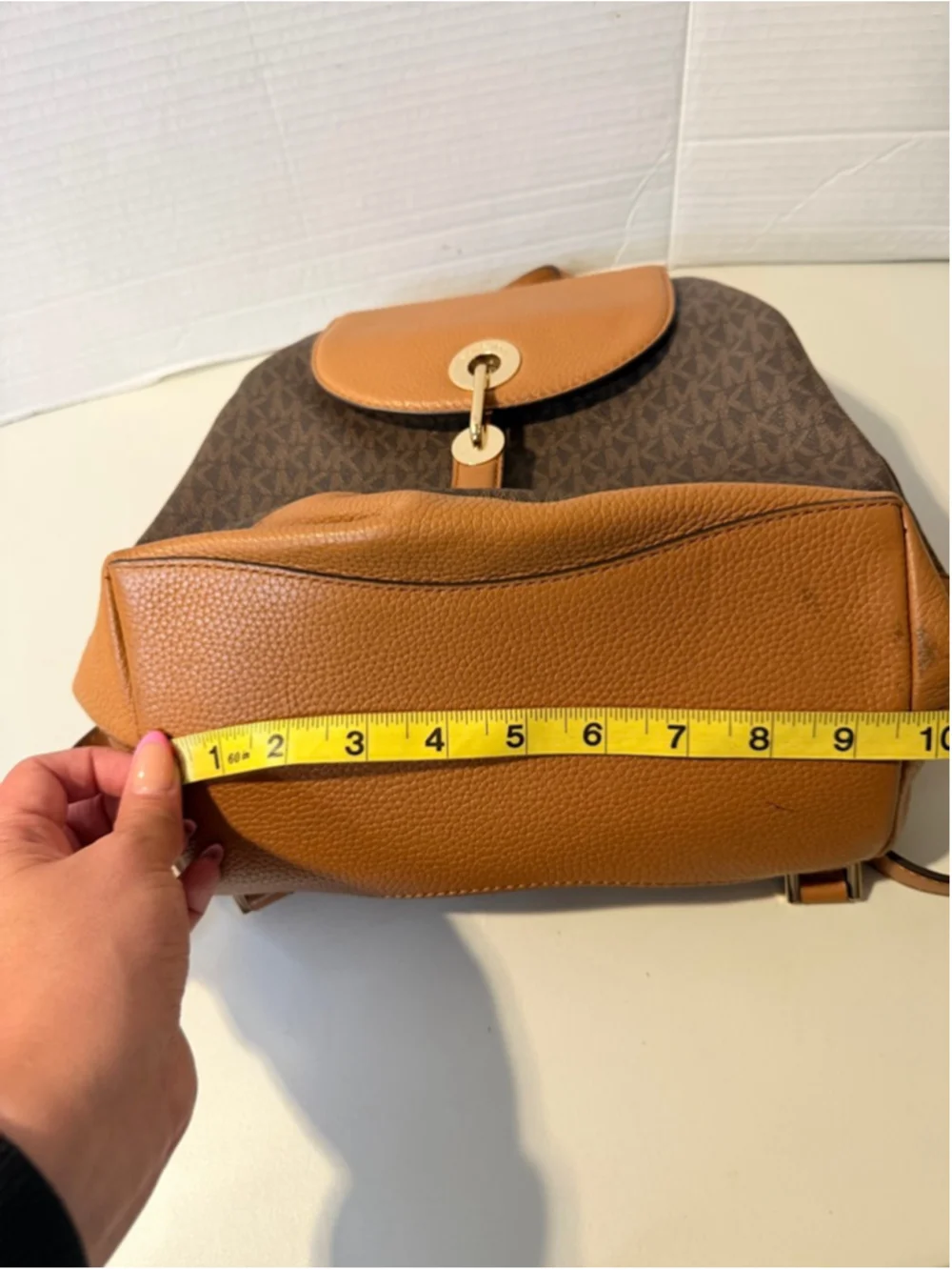 Women's Michael Kors Brown Tan Monogram Backpack One Size